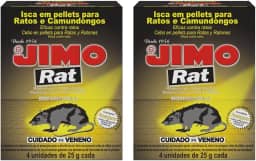 Kit com 2 Jimo Rat Raticida Iscas para Ratos e Camundongos 4X25g Mata Rato Camundongo