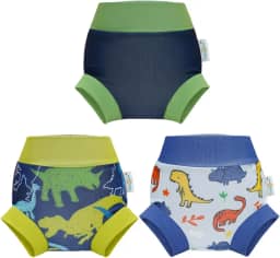 Babygoal Fraldas de natação reutilizáveis para bebês, pacote com 3, ajustáveis, laváveis, impermeáveis para recém-nascidos a meninos e meninas de 3 anos, 3YKS02-2-3T-B