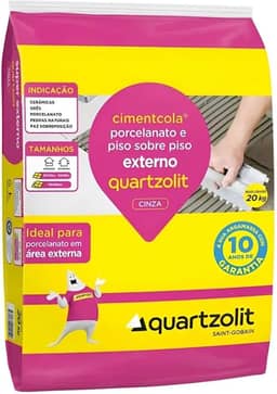 Argamassa Quartzolit Porc. E Psp 20kg Cinza Externa