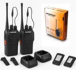 Kit 2 Rádio Comunicador Walk Talk HT UHF 16 Canais Baofeng