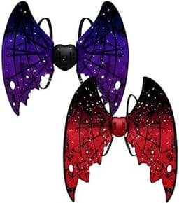 Asa Fantasia Infantil LED Halloween – Fantasia Iluminada Com Música, Leve e Ajustável Para Crianças a Partir de 3 Anos (COR SORTIDA)