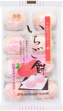 Doces Importados do Japão - Strawberry Mochi - Royal Family - 1 pacote com 8u