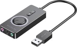 Placa de som USB, placa de som VENTION 3,5 mm, adaptador de áudio USB externo compatível com PC Windows 10, MAC, Linux, laptops, desktops, PS5