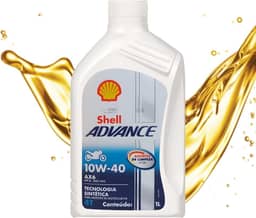 Shell Advance 4T AX6 10W-40 – Óleo Lubrificante para Moto 4 Tempos | Fluidez na Partida a Frio e Proteção em Altas Temperaturas | 1 L