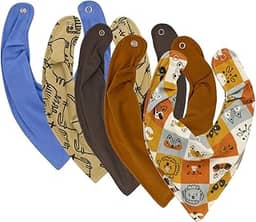 Kit 5 Babador Bandana Bebê Impermeável, Premium Eternizare