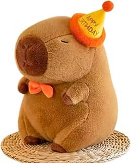 Capivara de Pelúcia Antialérgica Bichinho de Pelúcia (30 cm Anivesário Laranja)