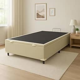 Cama Box Bau Casal Premium Blindada Super Reforçada (Corino, Box Baú Bege)