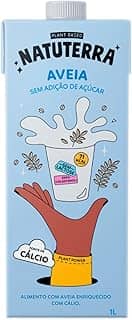 Leite de Aveia Natuterra 1L | Bebida Vegetal de Aveia Plant Based Sem Adição de Açúcar | Bebida sem lactose, colesterol e soja, fonte de cálcio | Perfeito para café, smoothies e criações culinárias