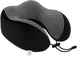 Travesseiro de Pescoço Formato U para Viagem Avião Carro Ônibus Almofada Ortopédica Ergonômica com Espuma Viscoelástica para Cervical, Cabeça e Pescoco Adulto - NRSHOP (Preto)