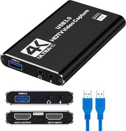 Placa Captura Vídeo 4k Full Hd 1080p 60fps Hdmi Para Usb 3.0 Live Stream Para Nintendo Switch PC Streaming Live PS5 PS4 Xbox Captura Externa GRUPO FIRST SHOP