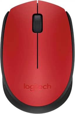 Mouse sem fio Logitech M170 com Design Ambidestro Compacto, Conexão USB e Pilha Inclusa - Vermelho, Pequeno