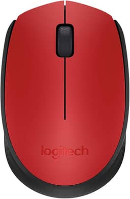 Mouse sem fio Logitech M170 com Design Ambidestro Compacto, Conexão USB e Pilha Inclusa - Vermelho, Pequeno