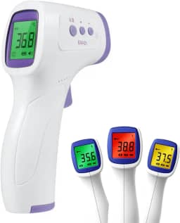 Termômetro Digital Infravermelho 3 em 1, Medição Sem Contato, LCD com Alarme de Febre, para Corpo, Líquidos e Alimentos