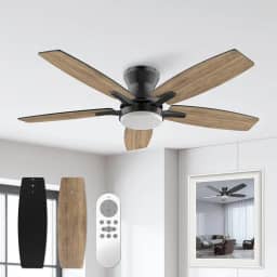 Ventilador de Teto Economizador de Energia 106,7 cm, Ventilador de Teto com Luz LED e Controle Remoto, Motor DC Reversível, 6 Velocidades, Bivolt 110-220V