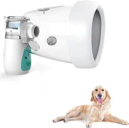 Nebulizador de animais de estimação para cães, nebulizador e máscara inaladora para cães, baixo ruído, adequado para cães, verde (G)