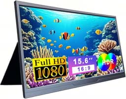 Monitor Portátil 15,6'' FHD 1080P IPS Extensor De Tela Ultra com Alto-falantes e Suporte Conectividade USB Tipo C HDMI para Laptop Notebook PC Celular Trabalho Jogos