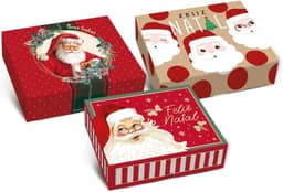 Kit com 10 Caixas Para Presente, Cromus, Estampas de Natal, Retangular, 17x13,5x4,5 cm