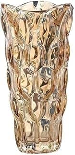 Vaso de vidro grosso primeira linha flores, decoração, sala (Ambar, Padrão)