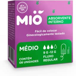 Absorvente Interno Mió Médio Fluxo Regular 8 Unidades