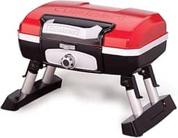 Cuisinart CGG-180T Portátil, 17,6 x 18,6 x 11,8 polegadas, churrasqueira a gás de mesa Petit Gourmet, vermelha