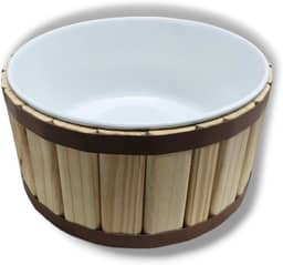 Tina Escalda Pés em Pinus Natural - bacia em pintura premium Branca