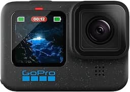 GoPro HERO12 BLACK - à Prova D'água com 5.3K60, 27MP, Vídeo + Foto HDR, HyperSmooth 6.0, Trava de horizonte 360°, Live + webcam, Áudio por Bluetooth, Bateria enduro, QUIK
