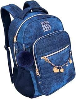 Mochila De Costas Escolar Juvenil Rebecca Bonbon Jeans Azul Clio Style