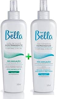 Depil Bella Kit Pré e Pós-Depilação, Loção Adstringente com Hortelã e Óleo Hidratante Removedor, 500ml, Uso Profissional