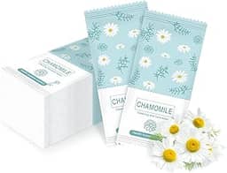 Etenpo Lenços umedecidos femininos para viagem, pacote com 50 lenços umedecidos individualmente, com pH equilibrado, extrato de camomila, portátil, lenços de higiene maiores para mulheres darem aos