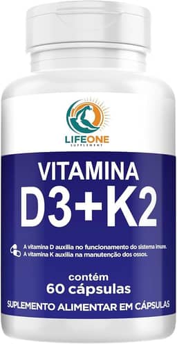 Vitamina D3 K2 MK-7, 2000ui 60 Cápsulas - Life One