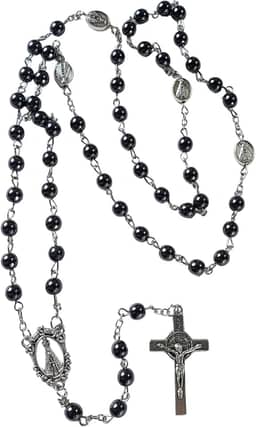 Terço Colar Nossa Senhora Aparecida Hematita 6mm