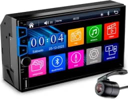 Central Multimídia Universal Mp5 Espelhamento Android IOS Câmera de Ré