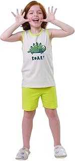 Conjunto Pijama Infantil Menino ou Menina Camiseta, Regata 100% Algodão Leve Fresquinho Verão Macio