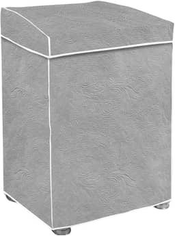 "Capa Para Maquina De Lavar Brastemp Eletrolux Consul 07Kg 08Kg 09Kg 10Kg 11Kg12Kg 13Kg 14Kg 15Kg 16Kg 17Kg Impermeável Forrada Com Elástico Traseiro Proteção UV Material Super Resistente " (Cinza, G)