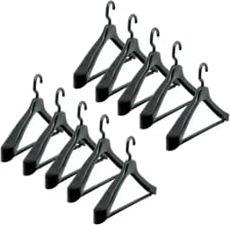 Cabide de Terno Anatômico Giratório Preto - 10 unidades