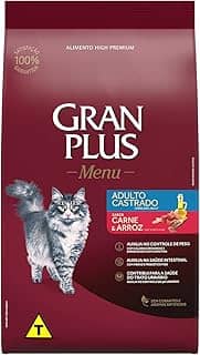 Granplus Ração Para Gatos Castrados Gran Plus Carne E Arroz 10 1Kg