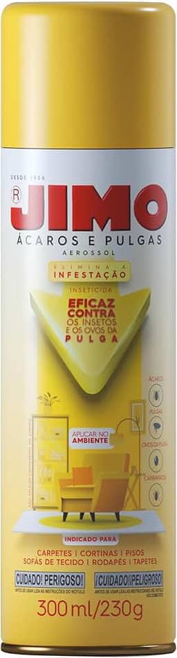 JIMO Combate Acaros Pulgas Carrapatos Interrompe Crescimento Sem Fragrancia Aerossol 300ml