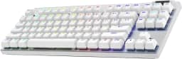 Teclado Gamer Sem Fio Logitech G PRO X com design TKL, Layout US, RGB LIGHTSYNC, Tecnologia LIGHTSPEED e Switch Exclusivo GX Brown Tactile - Branco