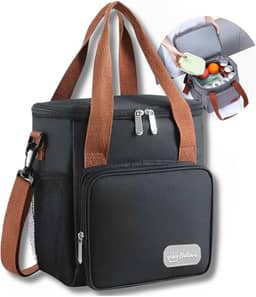 Bolsa Térmica Para Marmita Lancheira Escolar Trabalho Academia Fitness Masculina Feminina Com Alça Ajustável 12L (Preto)