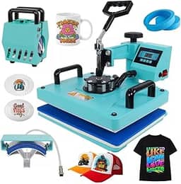 Prensa Térmica Sublimação 5x1 Máquinas De Prensa Térmica Transferência De Calor Por Para Camisetas Caneca Chapéu Placa (Azul 220V)