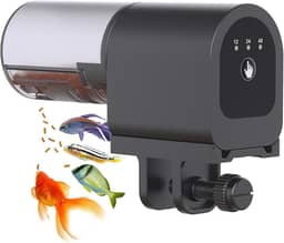 Alimentador Automático de Peixes Digital, 50g Capacidade Alimentador de Peixe com Temporizador para Aquario para Peixes