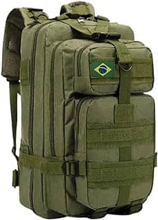 Mochila Tática Militar Impermeável Reforçada 30 litros com Patch Emborrachado - Verde