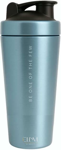 Coqueteleira Aço Inox 900ml Shakeira ELLYM NUTRITION Misturador Ideal Shakes - Azul (Sem compartimento)