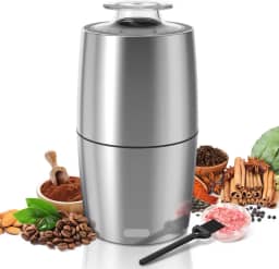 Moedor de Café Elétrico, Triturador de Café Portátil em Aço Inox, 110v, Alta Potência, Automático para Grãos, Sementes, Amendoim, Ervas, Máquina de Moer Grãos de Café 127v
