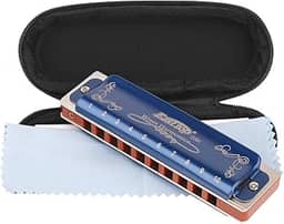 Easttop Professional Harmonica Blues Key of C 10 Hole 20 Tone Heavy Duty com estojo e pano de limpeza para jogadores profissionais, iniciantes, estudantes, melhor presente