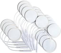 Eletrodos Adesivos Redondos, 3,2cm, Kit com 10 ou 20 Unidades, Conector 2mm, Branco (10)