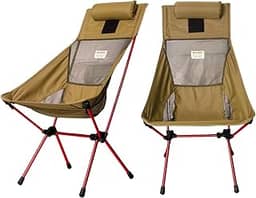 BASK Daydream Cadeira Dobrável com Encosto Alto e Travesseiro Extra Grande Estrutura em Alumínio Resistente 150kg Portátil para Camping Pesca e Lazer