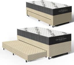 Cama Box com Colchao de Espuma D33 Ortobom Airtech 100 + Auxiliar de Espuma Unique Solteiro 88cm