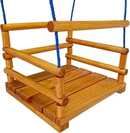 Cadeirinha De Balanço Infantil Madeira Corda Em Nylon 12 Mts