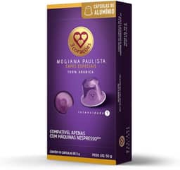3 Corações Cápsulas de Café Mogiana Paulista, Compatíveis com Nespresso, contém 10 cápsulas